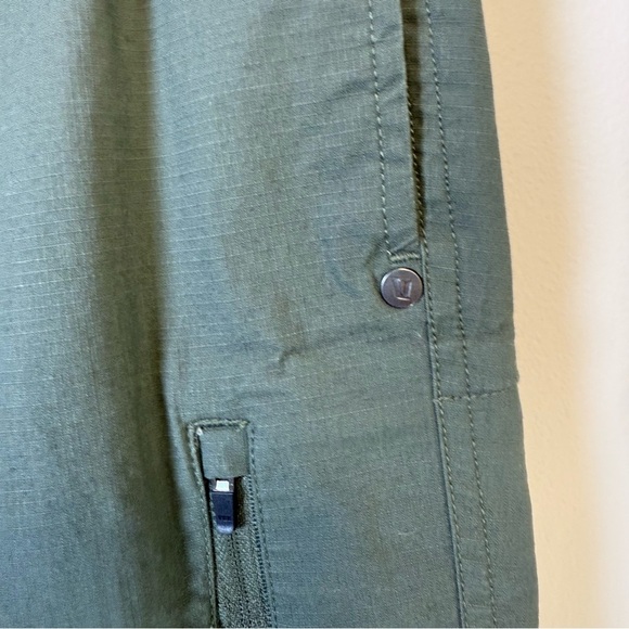 VUORI Womens Ripstop Pant Army Green Organic Cotton Pockets Size Large - Picture 4 of 9